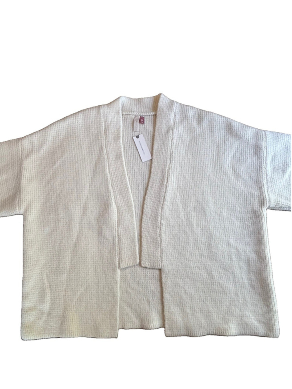 Pilcro Anthropologie NWT One Size Ivory Textured Open Front Cardigan